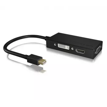 ICY BOX IB-AC1032 Mini DisplayPort DVI-D + VGA (D-Sub) + HDMI Schwarz