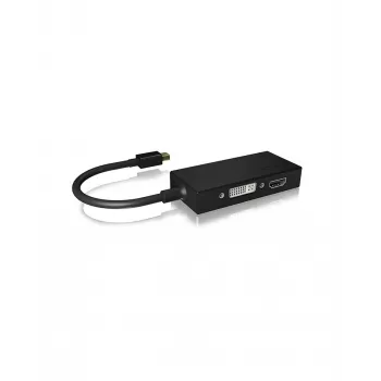 ICY BOX IB-AC1032 Mini DisplayPort DVI-D + VGA (D-Sub) + HDMI Schwarz
