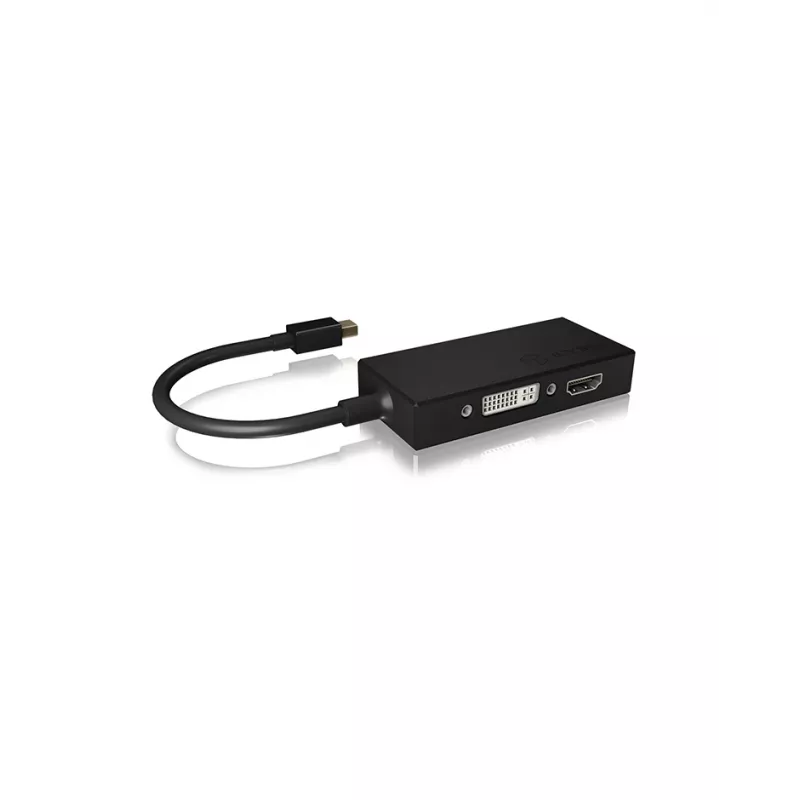 ICY BOX IB-AC1032 Mini DisplayPort DVI-D + VGA (D-Sub) + HDMI Schwarz