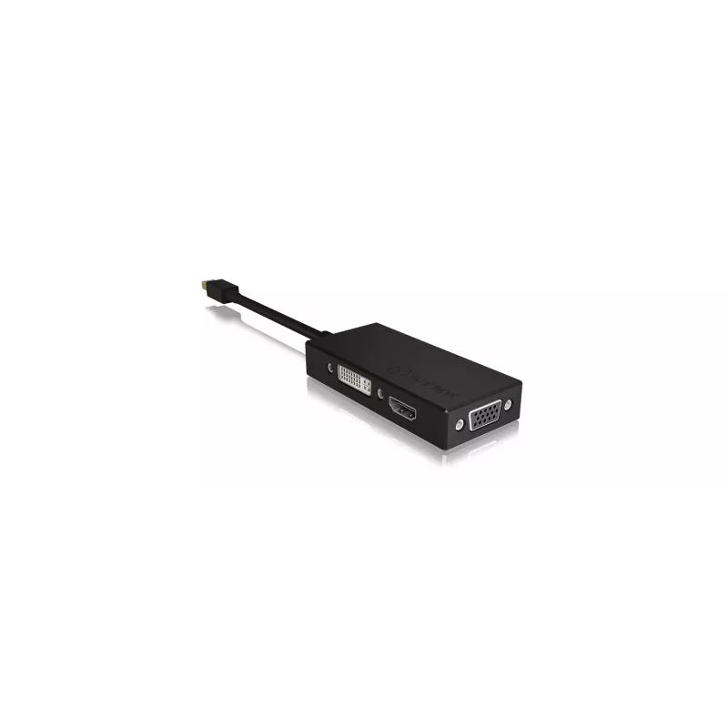 ICY BOX IB-AC1032 Mini DisplayPort DVI-D + VGA (D-Sub) + HDMI Schwarz