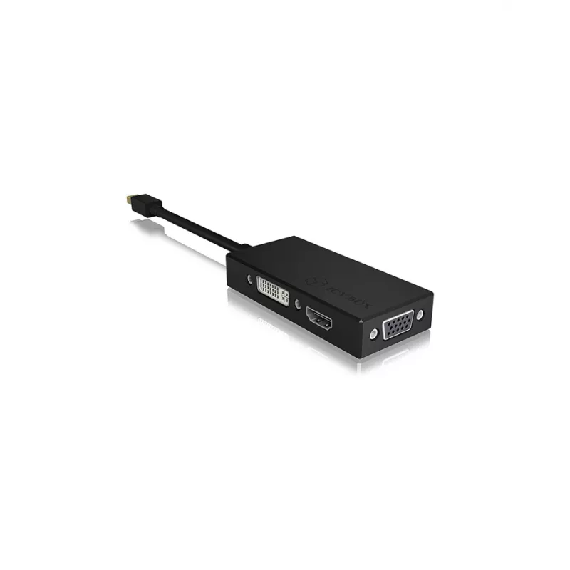 ICY BOX IB-AC1032 Mini DisplayPort DVI-D + VGA (D-Sub) + HDMI Schwarz