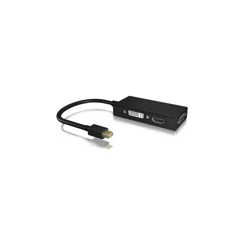 ICY BOX IB-AC1032 Mini DisplayPort DVI-D + VGA (D-Sub) + HDMI Schwarz