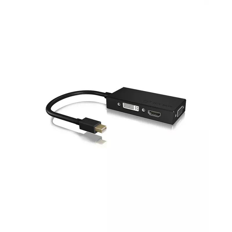 ICY BOX IB-AC1032 Mini DisplayPort DVI-D + VGA (D-Sub) + HDMI Schwarz
