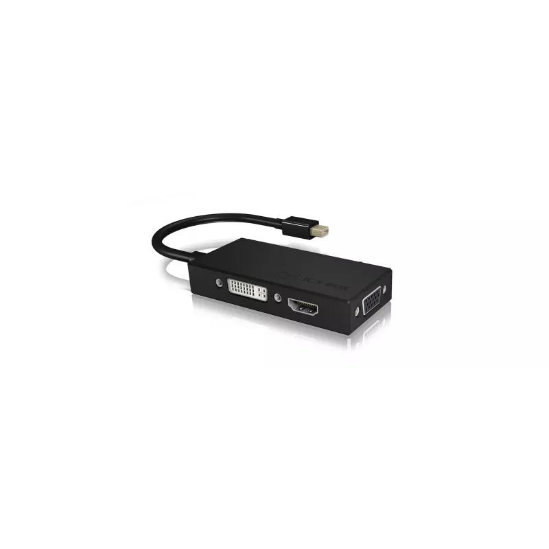 ICY BOX IB-AC1032 Mini DisplayPort DVI-D + VGA (D-Sub) + HDMI Schwarz