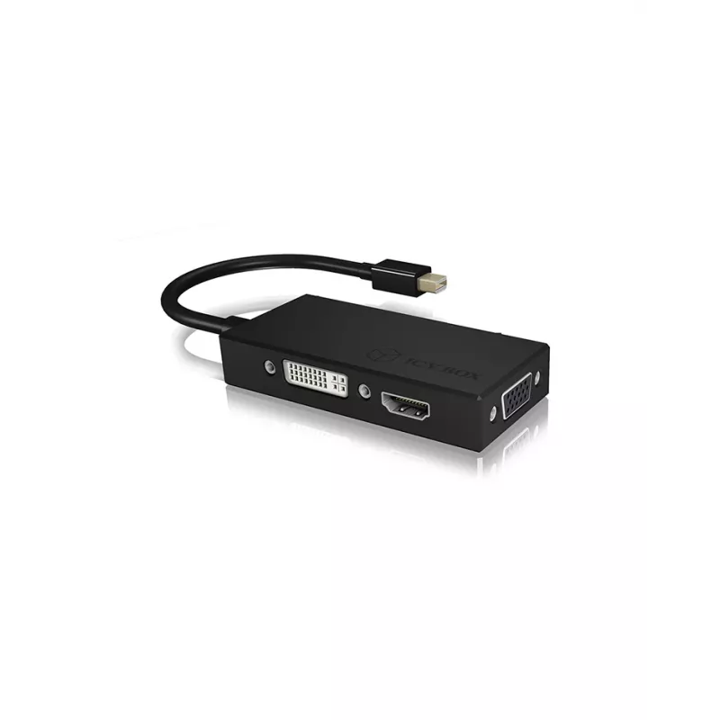ICY BOX IB-AC1032 Mini DisplayPort DVI-D + VGA (D-Sub) + HDMI Schwarz