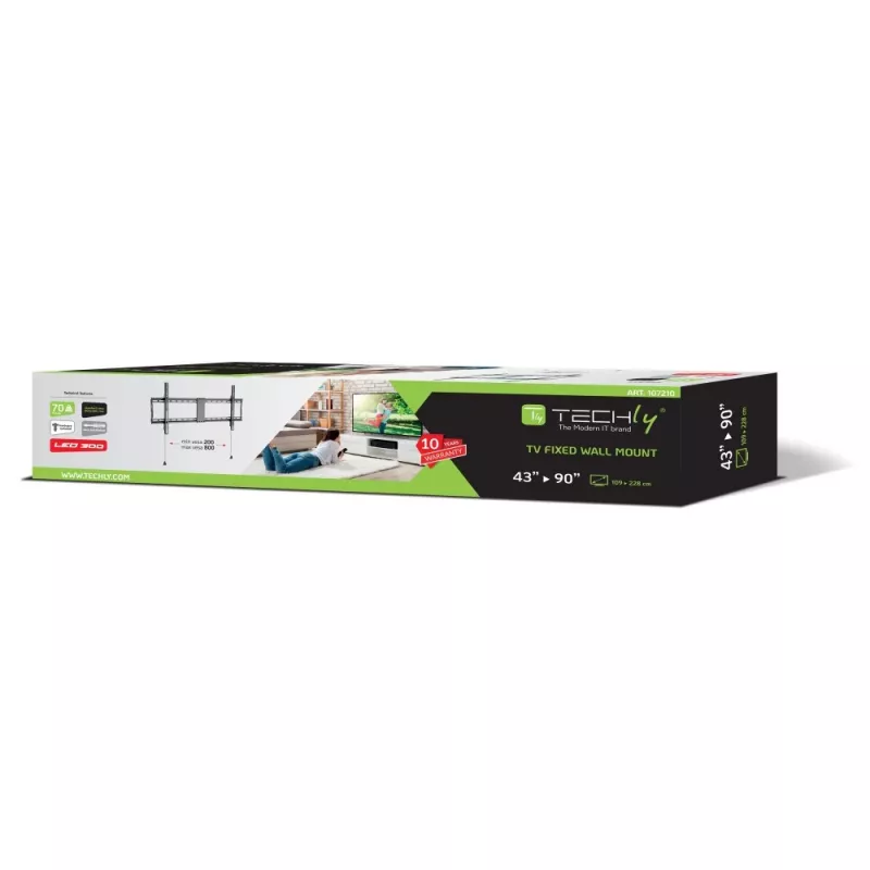 Techly Feste Wandhalterung LED TV LCD 43–90 Zoll