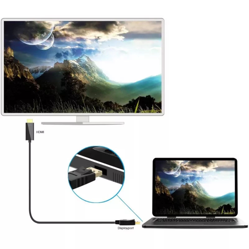 Techly Konverterkabel 1m DisplayPort auf HDMI 1.2 4K ICOC DSP-H12-010