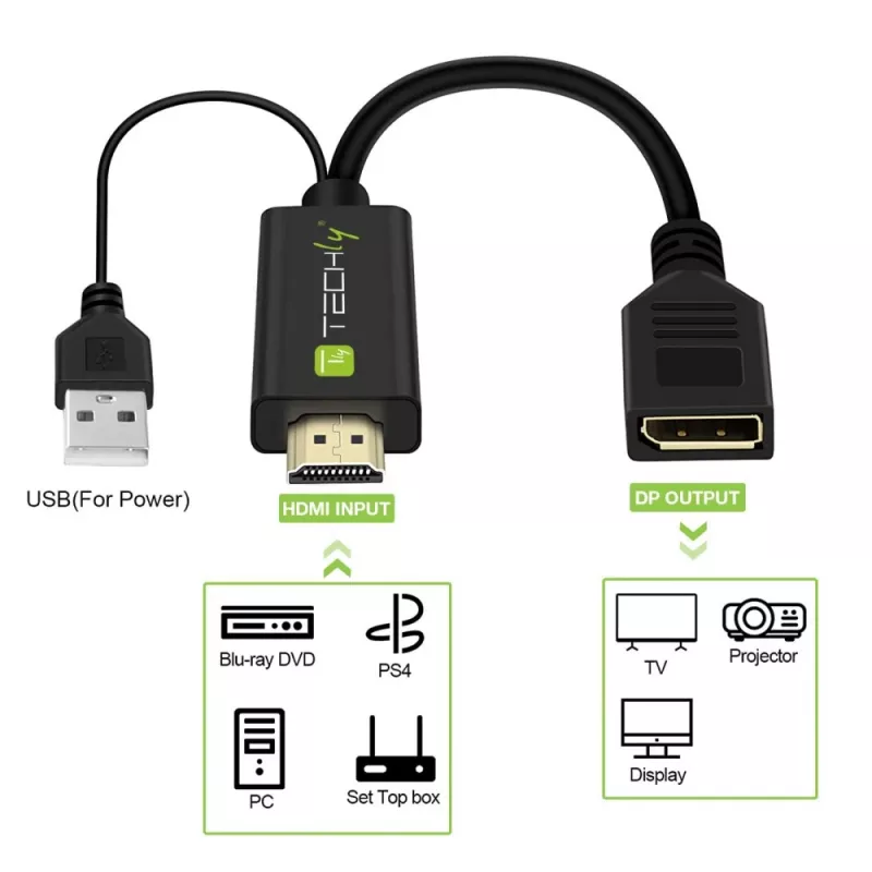 Video Signal Converter Techly ICOC HDMI-DP12A 4096x2160 120Hz
