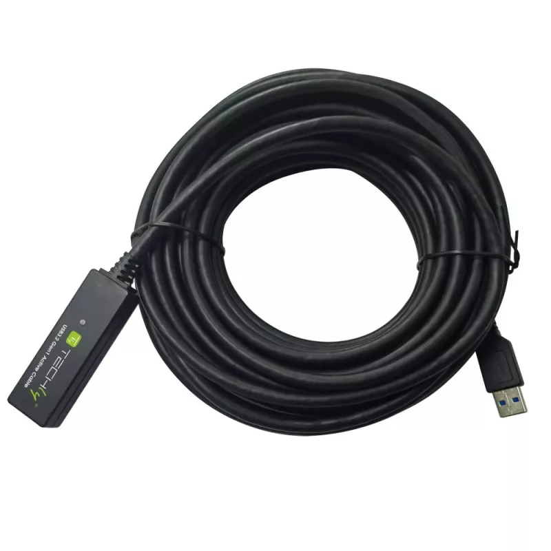 Techly ICUR30100G USB-Kabel USB 3.2 Gen 1 (3.1 Gen 1) 10 m USB A Schwarz