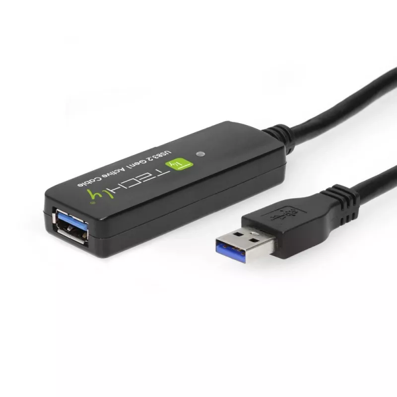 Techly ICUR30100G USB-Kabel USB 3.2 Gen 1 (3.1 Gen 1) 10 m USB A Schwarz