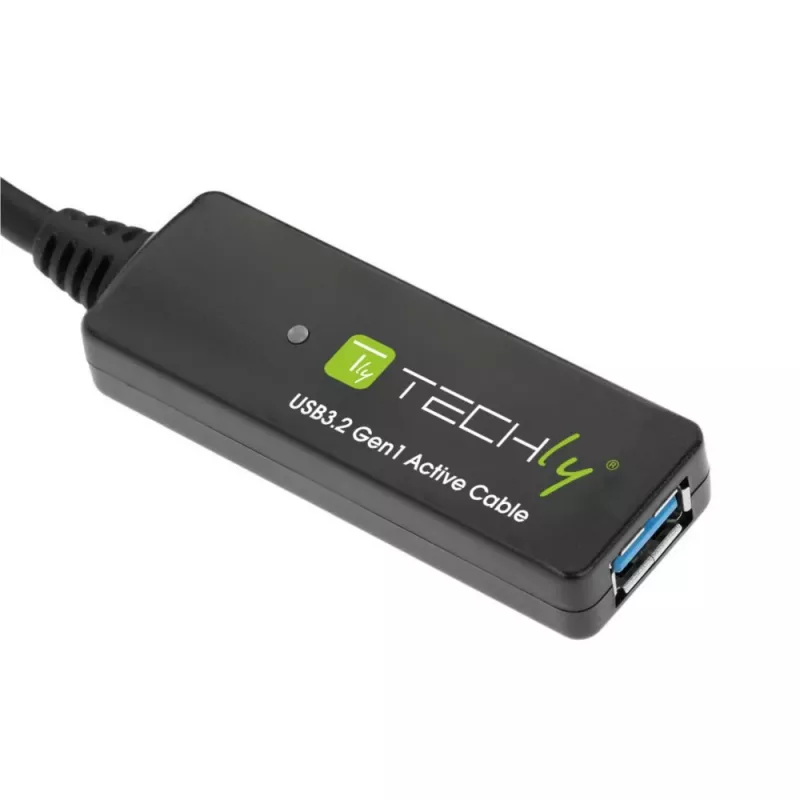 Techly ICUR30100G USB-Kabel USB 3.2 Gen 1 (3.1 Gen 1) 10 m USB A Schwarz