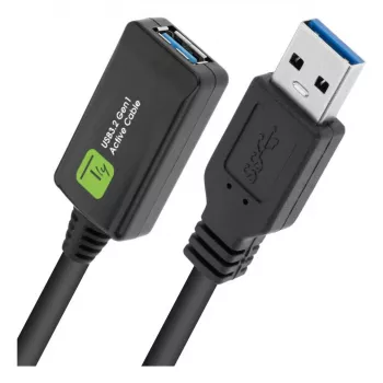 Techly ICUR3050G USB-Kabel USB 3.2 Gen 1 (3.1 Gen 1) 5 m USB A Schwarz