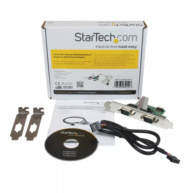 StarTech.com 61 cm Interner USB-Motherboard-Header auf 2 Ports Seriell RS232 Adapter
