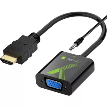 Techly Kabelkonverter-Adapter HDMI auf VGA mit Audio IDATA HDMI-VGA2A