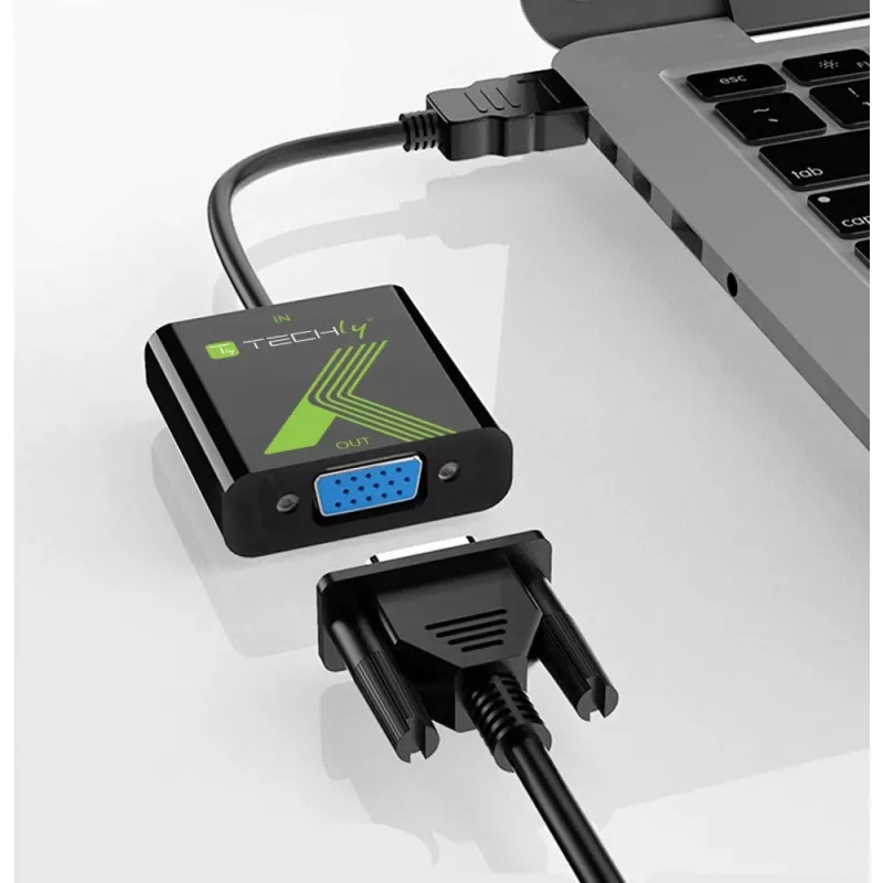 Techly Kabelkonverter-Adapter HDMI auf VGA mit Audio IDATA HDMI-VGA2A