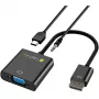 Techly Kabeladapter Konverter HDMI zu VGA mit Micro USB und Audio IDATA HDMI-VGA2AU