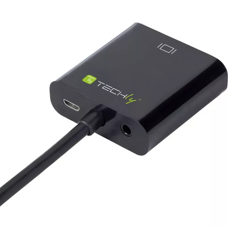 Techly Kabeladapter Konverter HDMI zu VGA mit Micro USB und Audio IDATA HDMI-VGA2AU