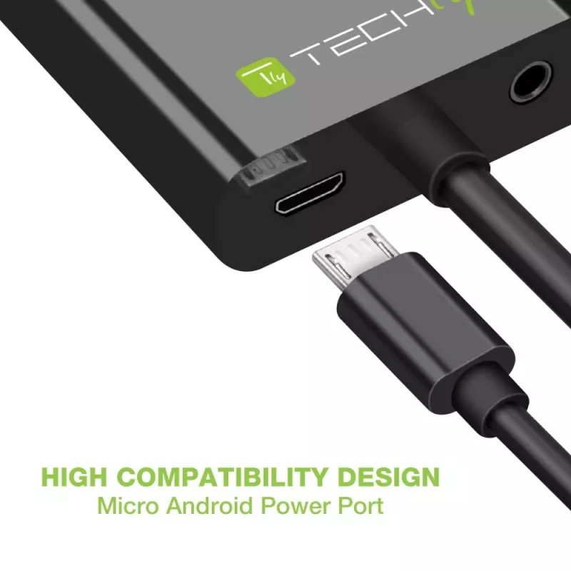 Techly Kabeladapter Konverter HDMI zu VGA mit Micro USB und Audio IDATA HDMI-VGA2AU