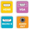 Techly Kabeladapter Konverter HDMI zu VGA mit Micro USB und Audio IDATA HDMI-VGA2AU