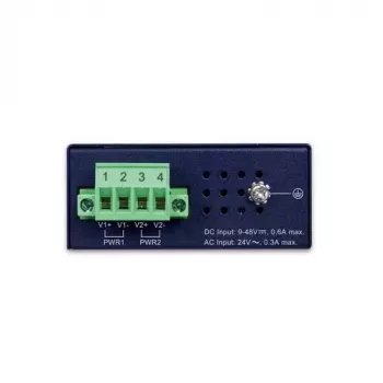 Unmanaged Gigabit Ethernet Switch PLANET IGS-510TF — 4 x 10/100/1000 Mbps, 10 Gbit/s Switching, 9–48V DC, wandmontierbar