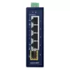 Unmanaged Gigabit Ethernet Switch PLANET IGS-510TF — 4 x 10/100/1000 Mbps, 10 Gbit/s Switching, 9–48V DC, wandmontierbar