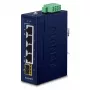 Unmanaged Gigabit Ethernet Switch PLANET IGS-510TF — 4 x 10/100/1000 Mbps, 10 Gbit/s Switching, 9–48V DC, wandmontierbar