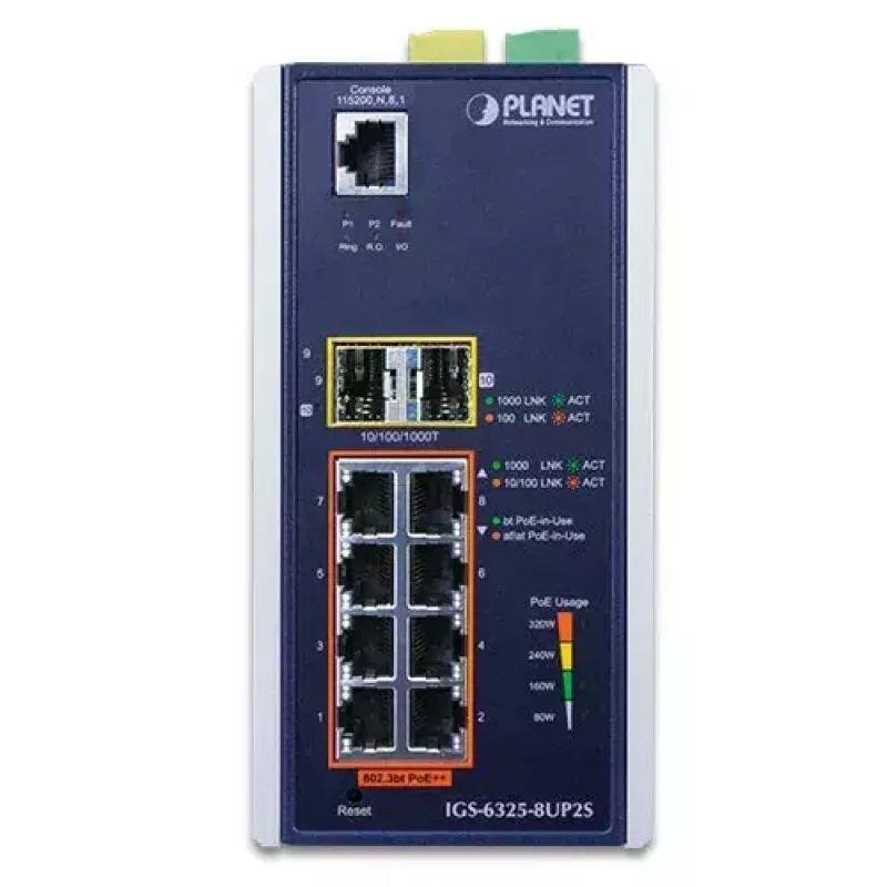 Managed L3 Switch PLANET IGS-6325-8UP2S 8 Ports Gigabit Ethernet PoE