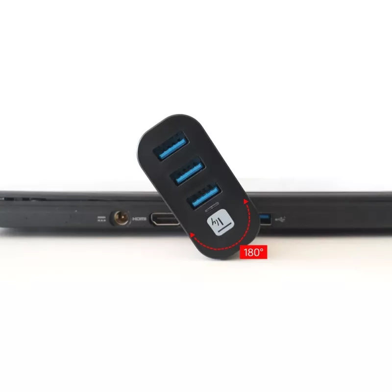 Techly IUSB3-HUB3-ROTB Interface Hub USB 3.2 Gen 1 (3.1 Gen 1) Type-A 5000 Mbit/s Schwarz