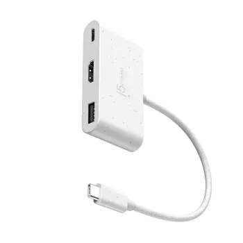 j5create JCA379EW – USB-C® auf HDMI™ & USB™ Typ-A mit Power Delivery