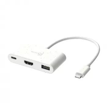 j5create JCA379EW – USB-C® auf HDMI™ & USB™ Typ-A mit Power Delivery