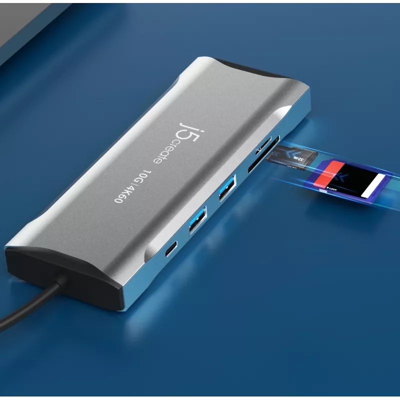 j5create JCD397-N 4K60 Elite USB-C Multi-Monitor Mini Dock Wired USB 3.2 Gen 1