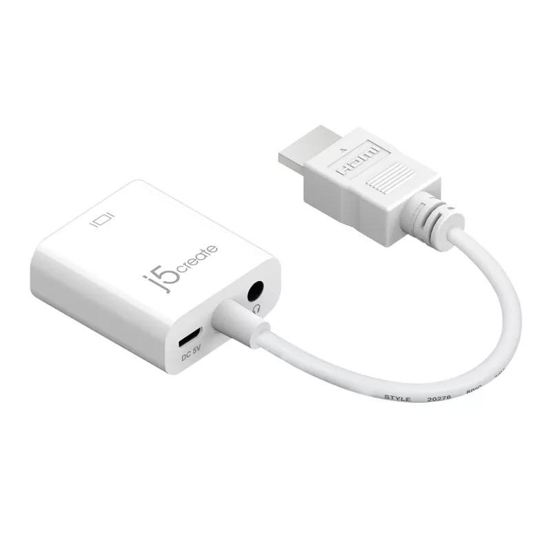j5create JDA213 HDMI zu VGA Adapter Weiß 0,1m 1920x1080P