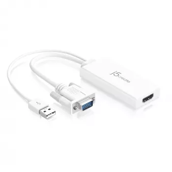 j5create JDA214 VGA-auf-HDMI-Video-Audio-Adapter Weiß 0,176 m