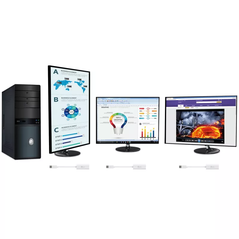j5create JUA254 USB 3.0 HDMI Multi-Monitor-Adapter, 3.2 Gen 1 (3.1 Gen 1), USB Typ-A, HDMI-Ausgang, 2048 x 1152 Pixel
