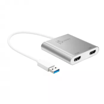 j5create JUA365 USB™ 3.0 zu Dual HDMI Multi-Monitor-Adapter, Silber