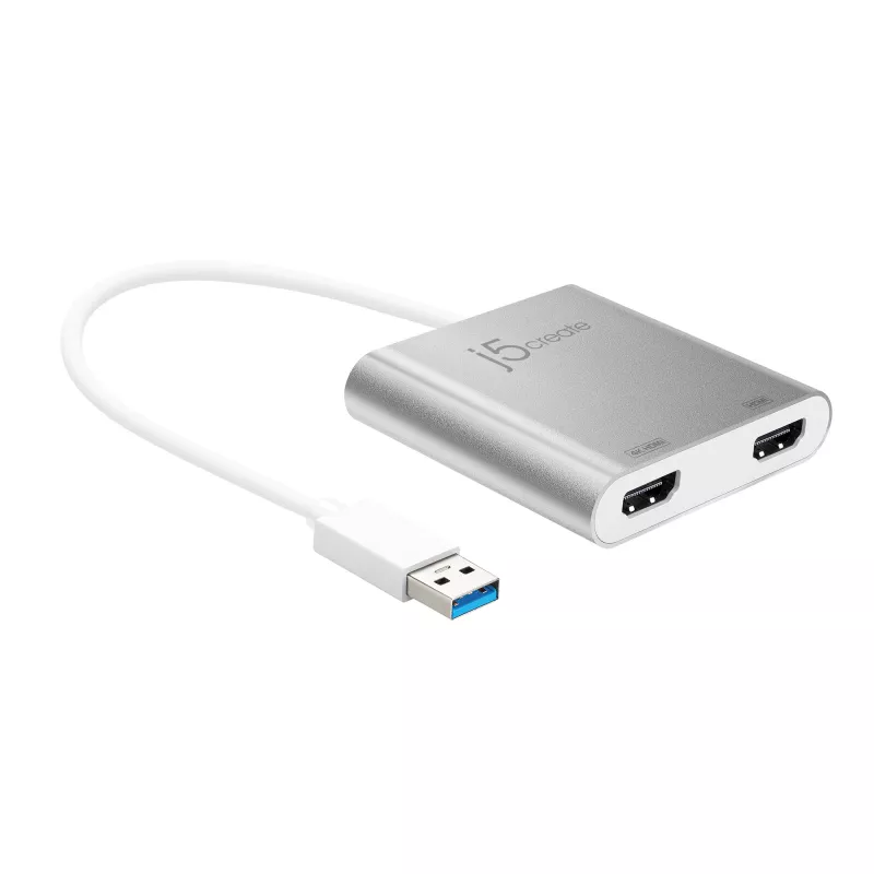 j5create JUA365 USB™ 3.0 zu Dual HDMI Multi-Monitor-Adapter, Silber