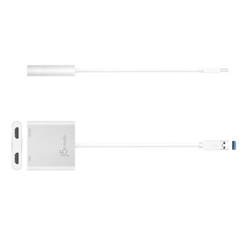 j5create JUA365 USB™ 3.0 zu Dual HDMI Multi-Monitor-Adapter, Silber