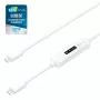 j5create JUCP14 USB-C™ 2.0 auf USB-C™ Kabel mit dynamischem OLED-Leistungsmesser, Weiß, 1,2 m