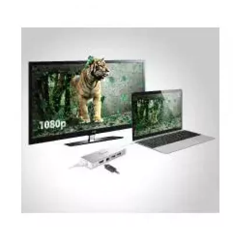 j5create JUD380 USB™ 3.0 Mini Dock, 1x HDMI und 3x USB-Anschlüsse, Silber