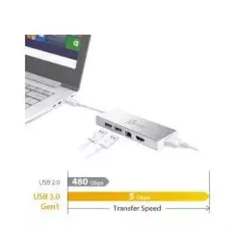 j5create JUD380 USB™ 3.0 Mini Dock, 1x HDMI und 3x USB-Anschlüsse, Silber