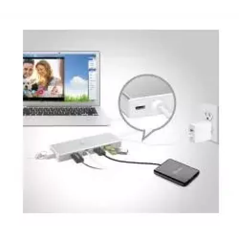 j5create JUD380 USB™ 3.0 Mini Dock, 1x HDMI und 3x USB-Anschlüsse, Silber