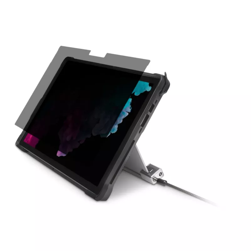 Kensington Schlüsselkabelschloss für Surface Pro und Surface Go, 1,8 m, Kensington, Schlüssel, Kohlenstoffstahl, Schwarz, Silber