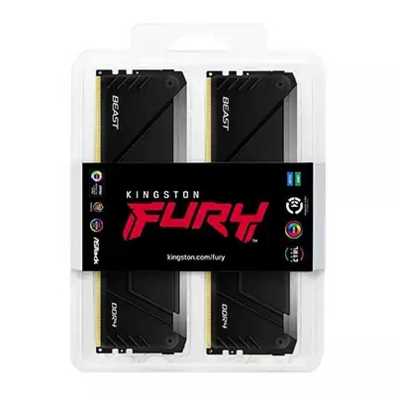 Kingston Technology FURY Beast 128GB 3600MT/s DDR4 CL18 DIMM (Kit of 4) RGB