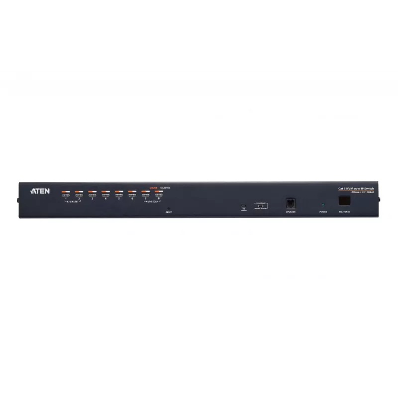 ATEN 8-Port CAT5e/6 KVM-over-IP-Switch, 1920 x 1200 Pixel, Ethernet-LAN, WUXGA, 8,7 W, Schwarz