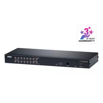 ATEN 16-Port CAT5e/6 KVM over IP Switch, 1920 x 1200 Pixel, Ethernet LAN, WUXGA, 8,9 W, Schwarz