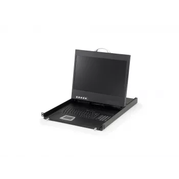 LevelOne 19 Zoll Widescreen LCD KVM Rack-Konsole, US-Tastatur
