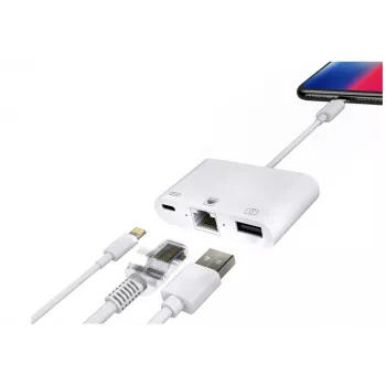 Microconnect LIGHT-HUB2 Laptop-Dock/Port-Replikator Lightning Weiß