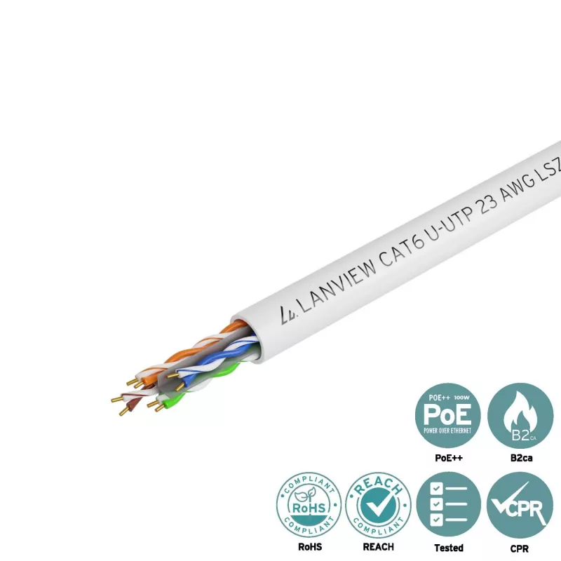 Netzwerkkabel Lanview LVN122114 305m Cat6 U/UTP 10000 Mbit/s Weiß