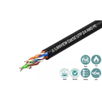 Lanview LVN122149 Netzwerkkabel Schwarz 305 m Cat5e U/UTP (UTP)