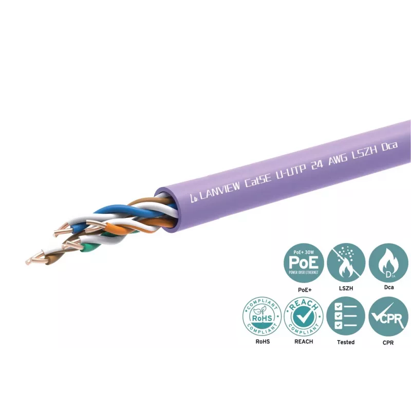 Netzwerkkabel Lanview LVN122152 RJ45 Cat5e 305 m Lila